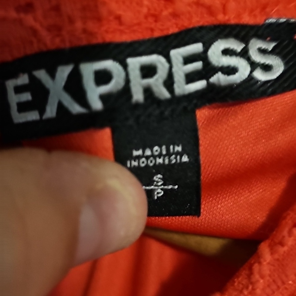 Express Elegant Coral Lace Dress - Picture 3 of 3